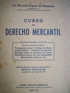 Curso de Derecho Mercantil