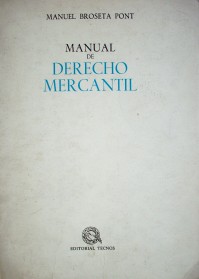 Manual de Derecho Mercantil