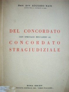 Del concordato con speciale riguardo al concordato stragiudiziale