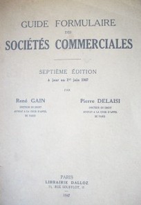 Guide Formulaire des Sociétés Commerciales
