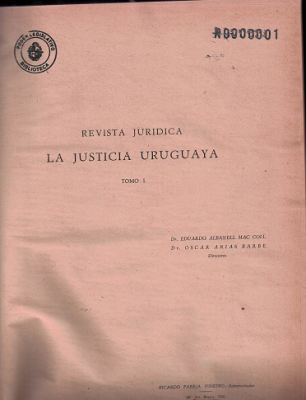 La Justicia Uruguaya, T.1 - 1940