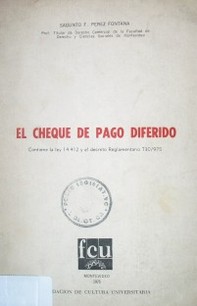 El cheque de pago diferido