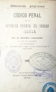 Código Penal de la República Oriental del Uruguay