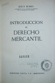 Introducción al derecho mercantil