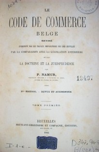 Le code de commerce belge : revisé