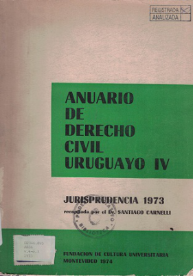 Anuario de Derecho Civil Uruguayo, T.IV - 1973