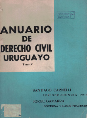Anuario de Derecho Civil Uruguayo, T.V - 1974