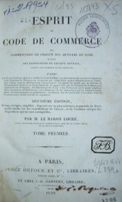 Esprit du Code de Commerce