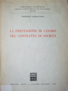 La prestazione di lavoro nel contratto di società