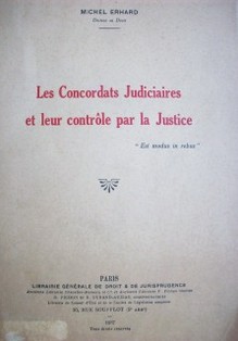 Les concordats judiciaires et leur controle par la Justice
