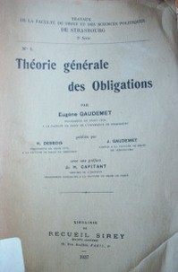 Théorie générale des Obligations