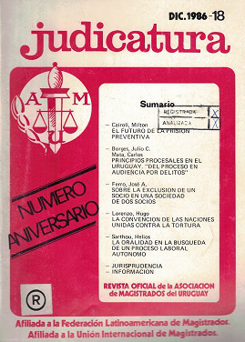 Judicatura, N&ordm;18 - Dic. 1986