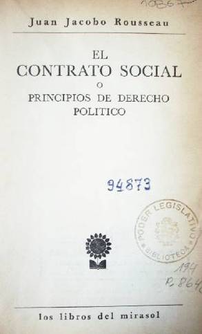 El contrato social o principios de derecho político