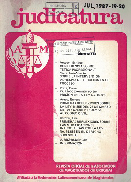 Judicatura, N&deg;19-20 - Jul. 1987