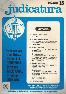 Judicatura, N&ordm;15 - Dic. 1985