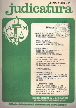 Judicatura, N&ordm;23 - Jun. 1988