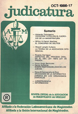 Judicatura, N&ordm;17 - Oct. 1986