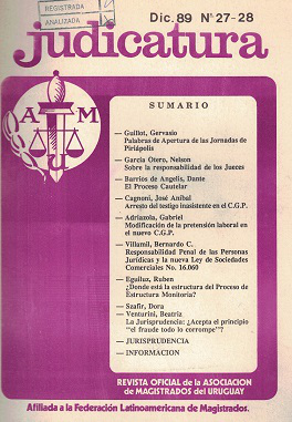 Judicatura, N&ordm;27-28 - Dic. 1989