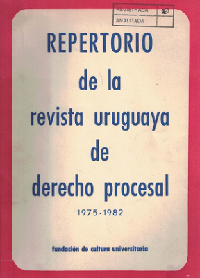 Revista Uruguaya de Derecho Procesal, Repertorio (1975-1982) - 1975-1982