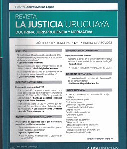 La Justicia Uruguaya, T.160 Nº1 - Ene.-Mar. 2022