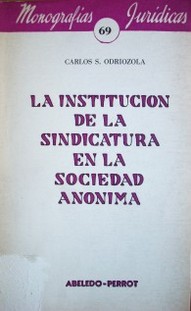 La institución de la sindicatura en la sociedad anónima