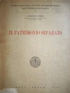 Il patrimonio separato