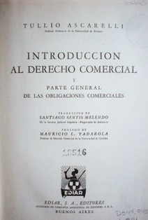 Introducción al Derecho Comercial y parte general de las obligaciones comerciales