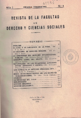 Revista de la Facultad de Derecho y Ciencias Sociales