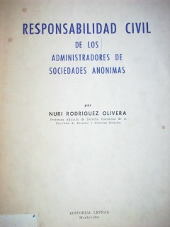 Responsabilidad civil de los administradores de sociedades anónimas