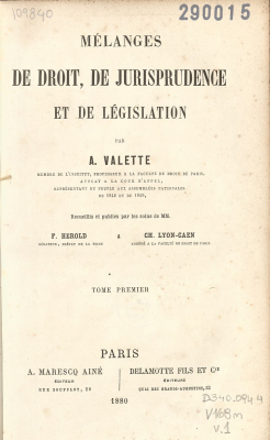 Mélanges de droit, de jurisprudence et de législation