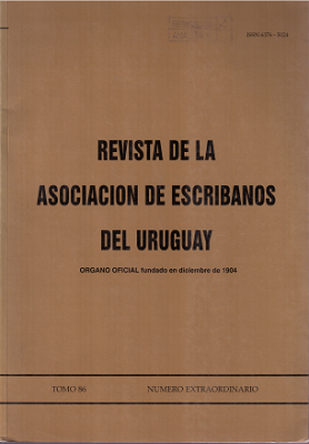 Revista de la Asociación de Escribanos del Uruguay, T.86 Nº Extraordinario (2000) - 2000