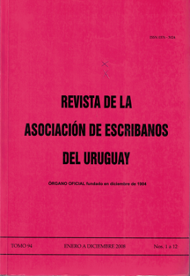 Revista de la Asociación de Escribanos del Uruguay, T.94 Nº1-12 (2008) - Ene. - Dic. 2008