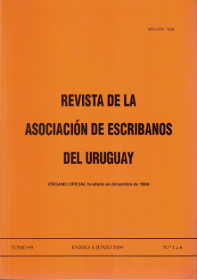 Revista de la Asociación de Escribanos del Uruguay, T.95 Nº1-6 (2009) - Ene. - Jun. 2009
