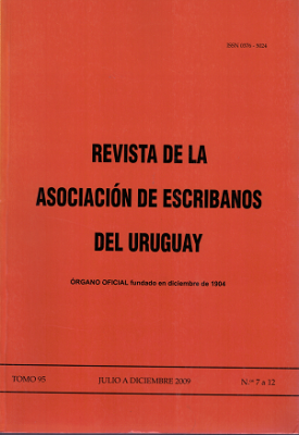 Revista de la Asociación de Escribanos del Uruguay, T.95 Nº7-12 (2009) - Jul. - Dic. 2009
