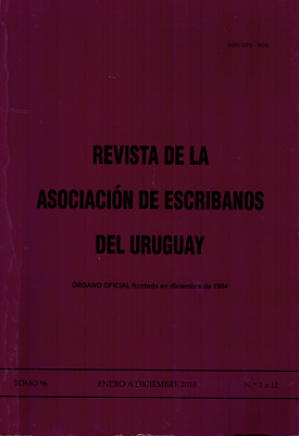 Revista de la Asociación de Escribanos del Uruguay, T.96 Nº1-12 (2010) - Ene. - Dic. 2010