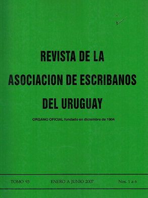Revista de la Asociación de Escribanos del Uruguay, T.93 Nº1-6 (2007) - Ene. - Jun. 2007