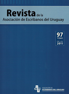 Revista de la Asociación de Escribanos del Uruguay, T.97 Ene.-Jun. (2011) - Ene. - Jun. 2011