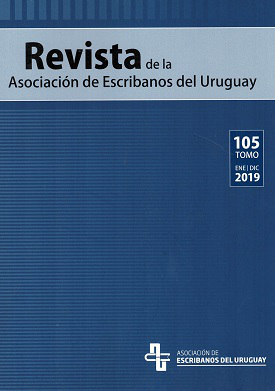 Revista de la Asociación de Escribanos del Uruguay, T.105 Ene.-Dic. (2019) - Ene. - Dic. 2019