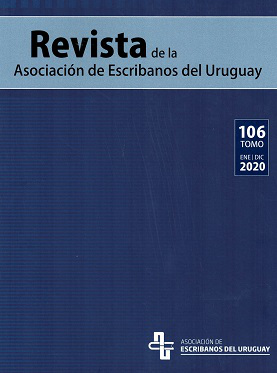 Revista de la Asociación de Escribanos del Uruguay, T.106 Ene.-Dic. (2020) - Ene. - Dic. 2020