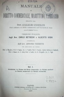 Manuale di Diritto Commerciale, Marittimo, Cambiario