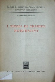 I titoli di credito nominativi