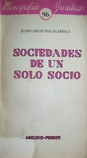 Sociedades de un solo socio