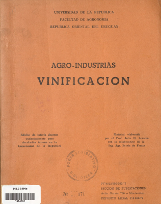 Agro-industrias : vinificación