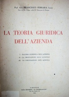 La teoría giuridica dell'azienda