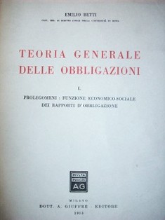 Teoria generale delle obbligazioni