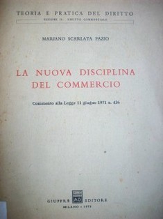 La nuova disciplina del commercio