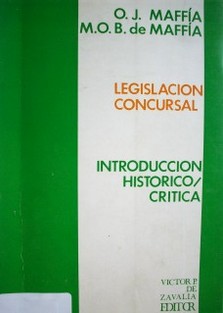 Legislación concursal : introducción histórico crítica