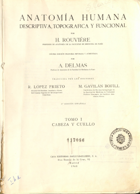 Anatomía humana descriptiva, topográfica y funcional