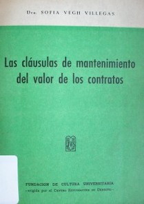 Las cláusulas de mantenimiento del valor de los contratos.