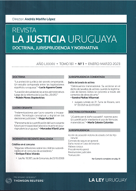 La Justicia Uruguaya, T.161 Nº1 - Ene.-Mar. 2023